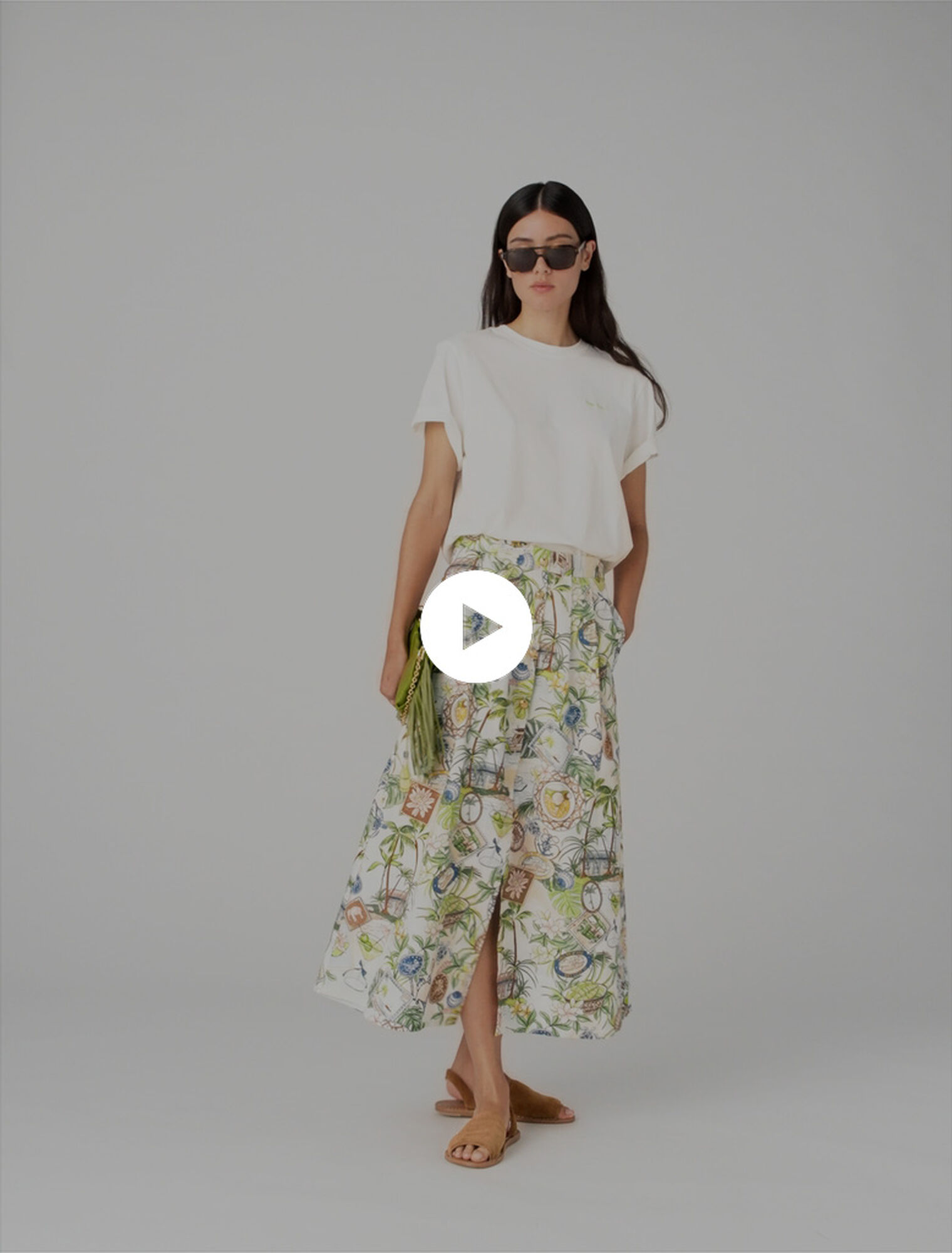 Jupe longue imprim&eacute;e et sous short
