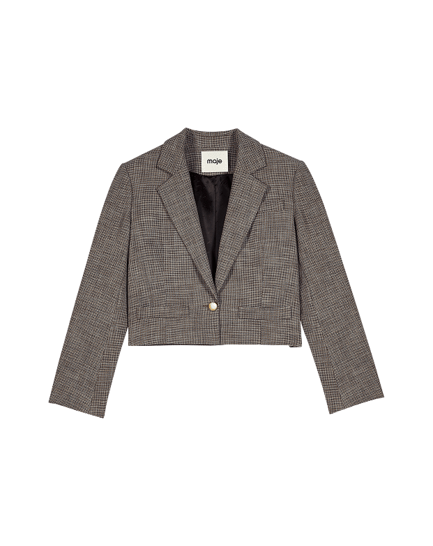 Short checked tailored jacket
