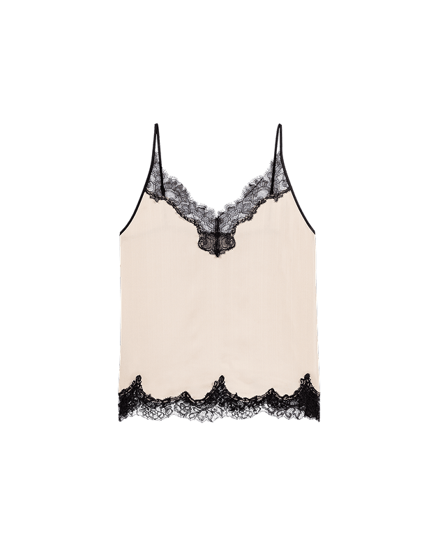 Satin top with lace details