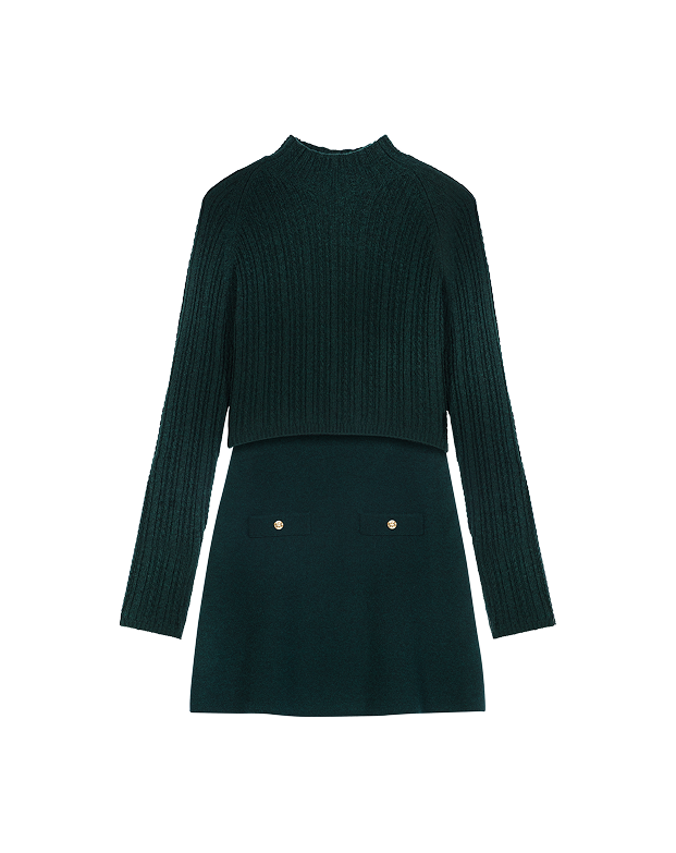 Knit Dress with Detachable Sweater