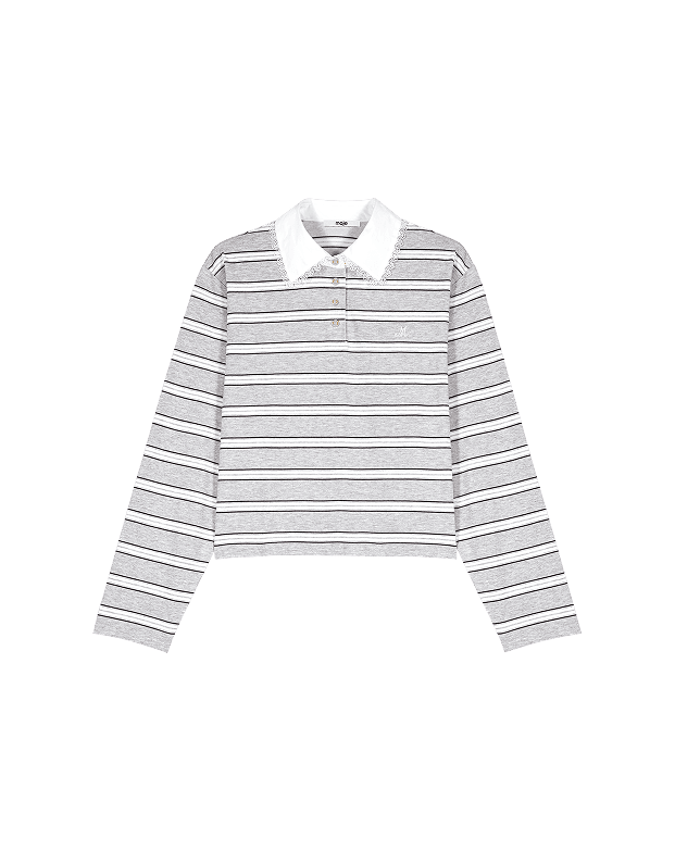 T-shirt avec col polo brodé