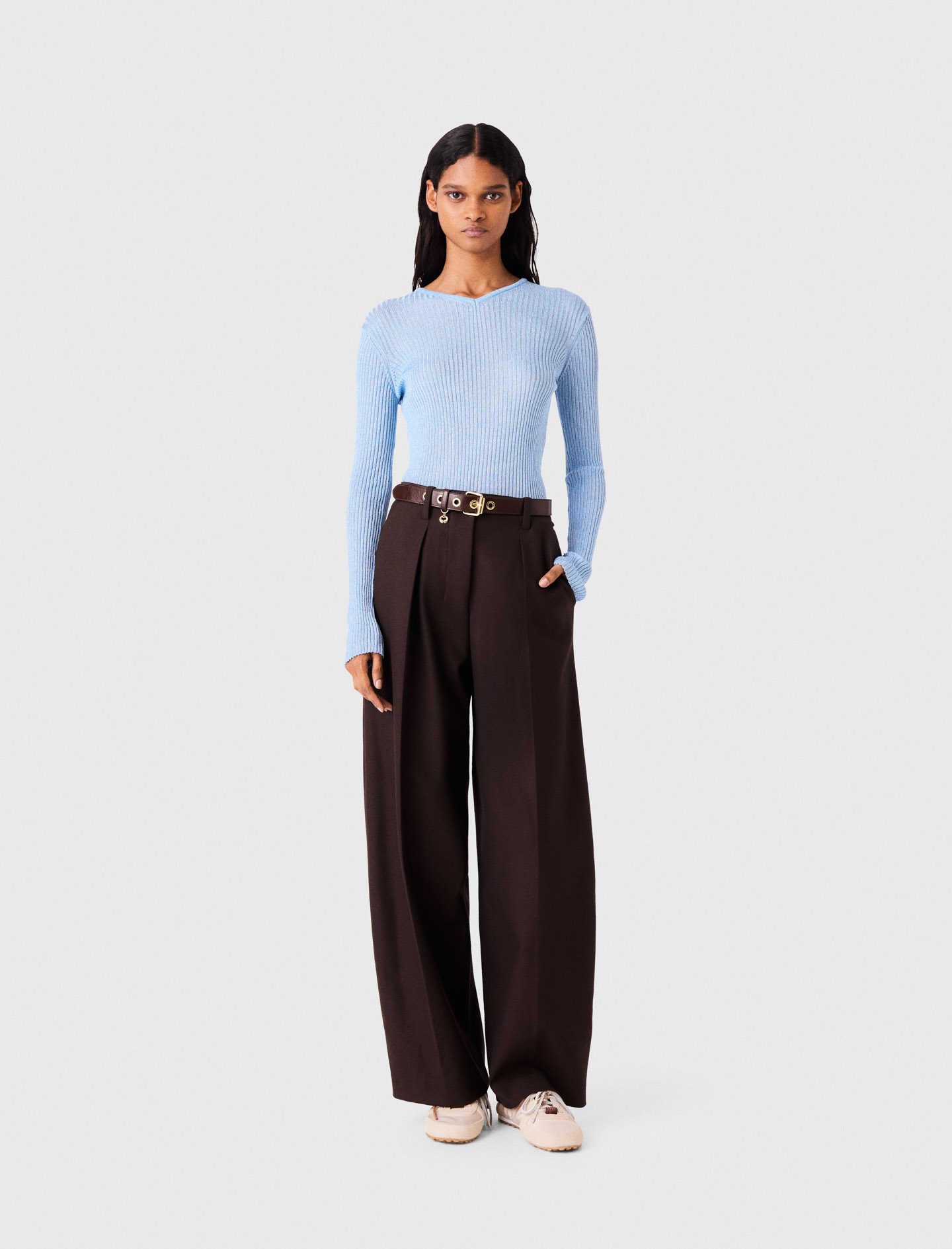 Pull En Maille Lurex - Bleu - Taille 1 - Maje