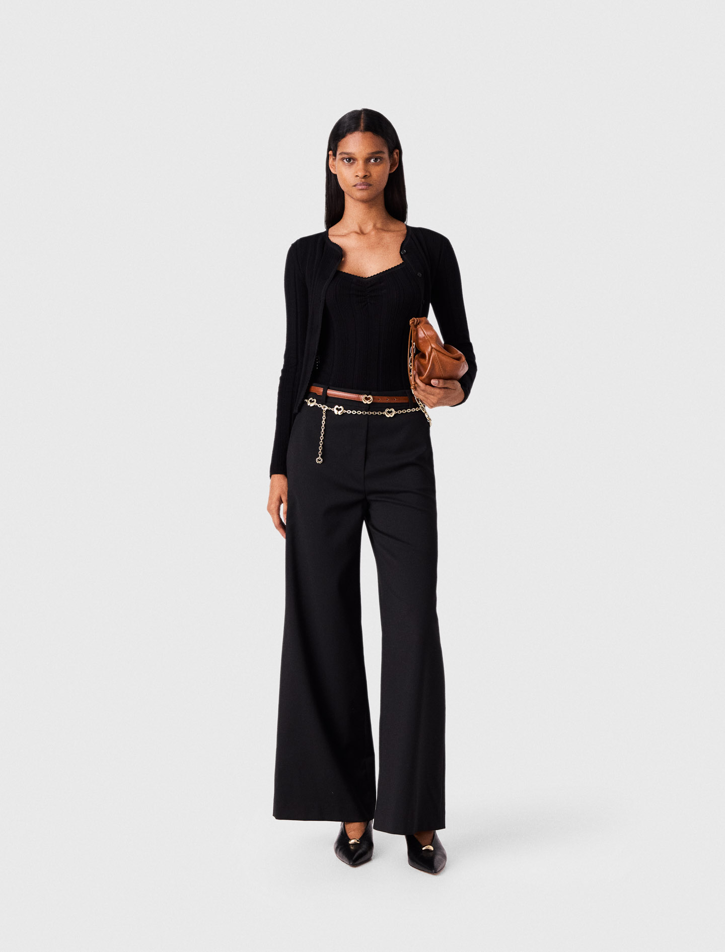 Pantalon Flare - Noir - Taille 40 - Maje