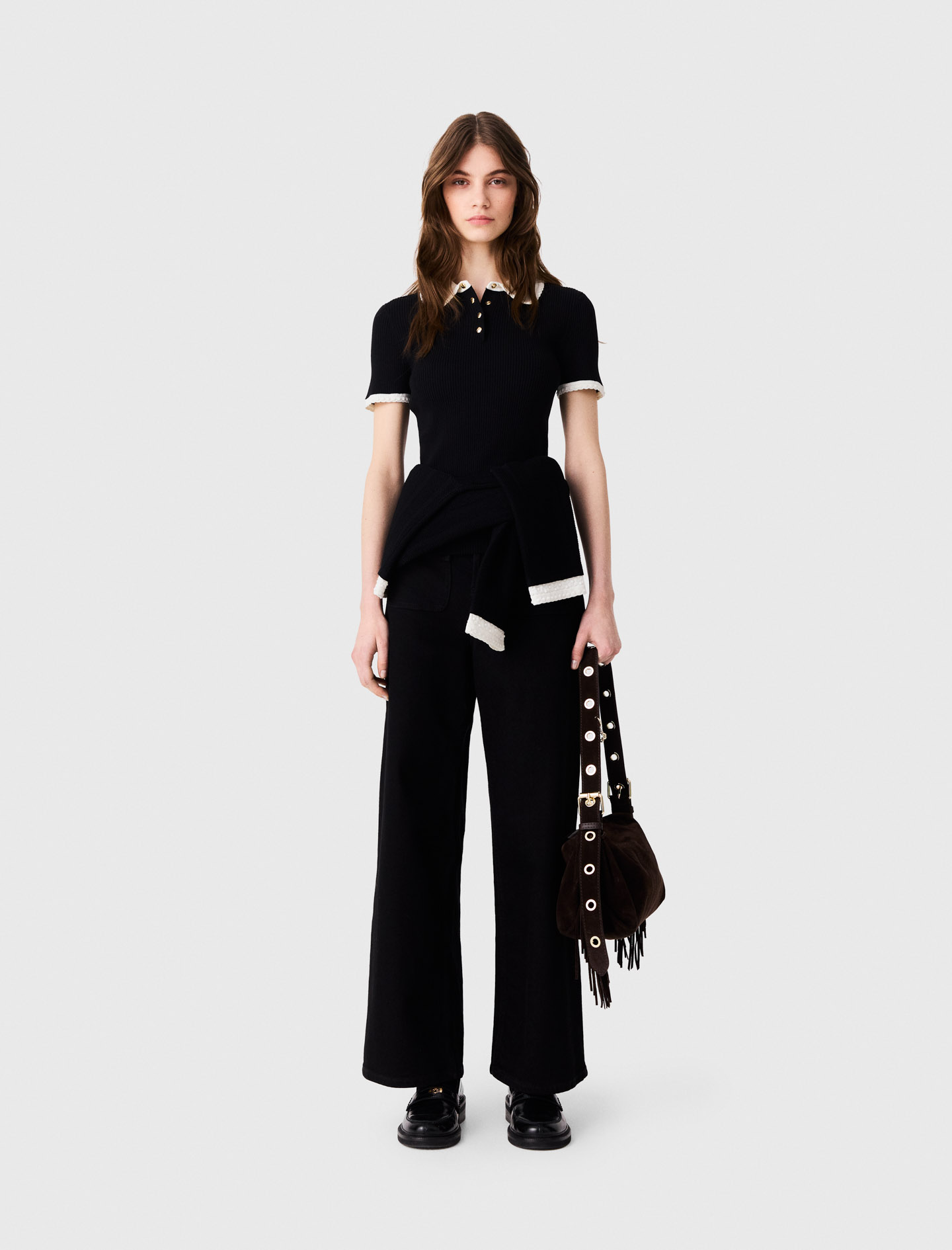 Polo À Manches Courtes - Noir - Taille 3 - Maje