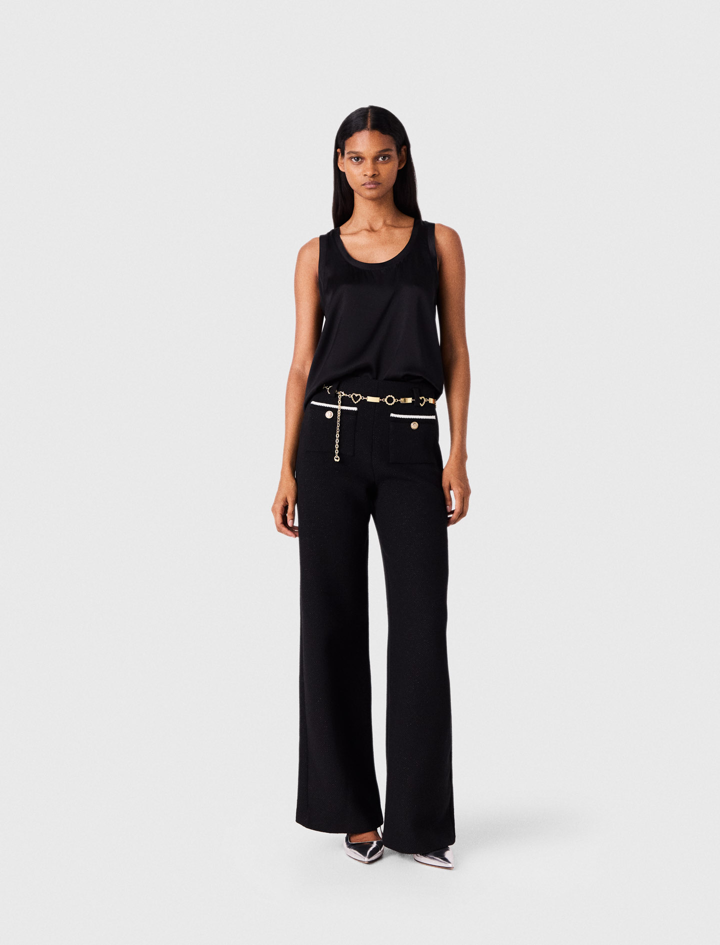 Débardeur En Soie - Noir - Taille 4 - Maje