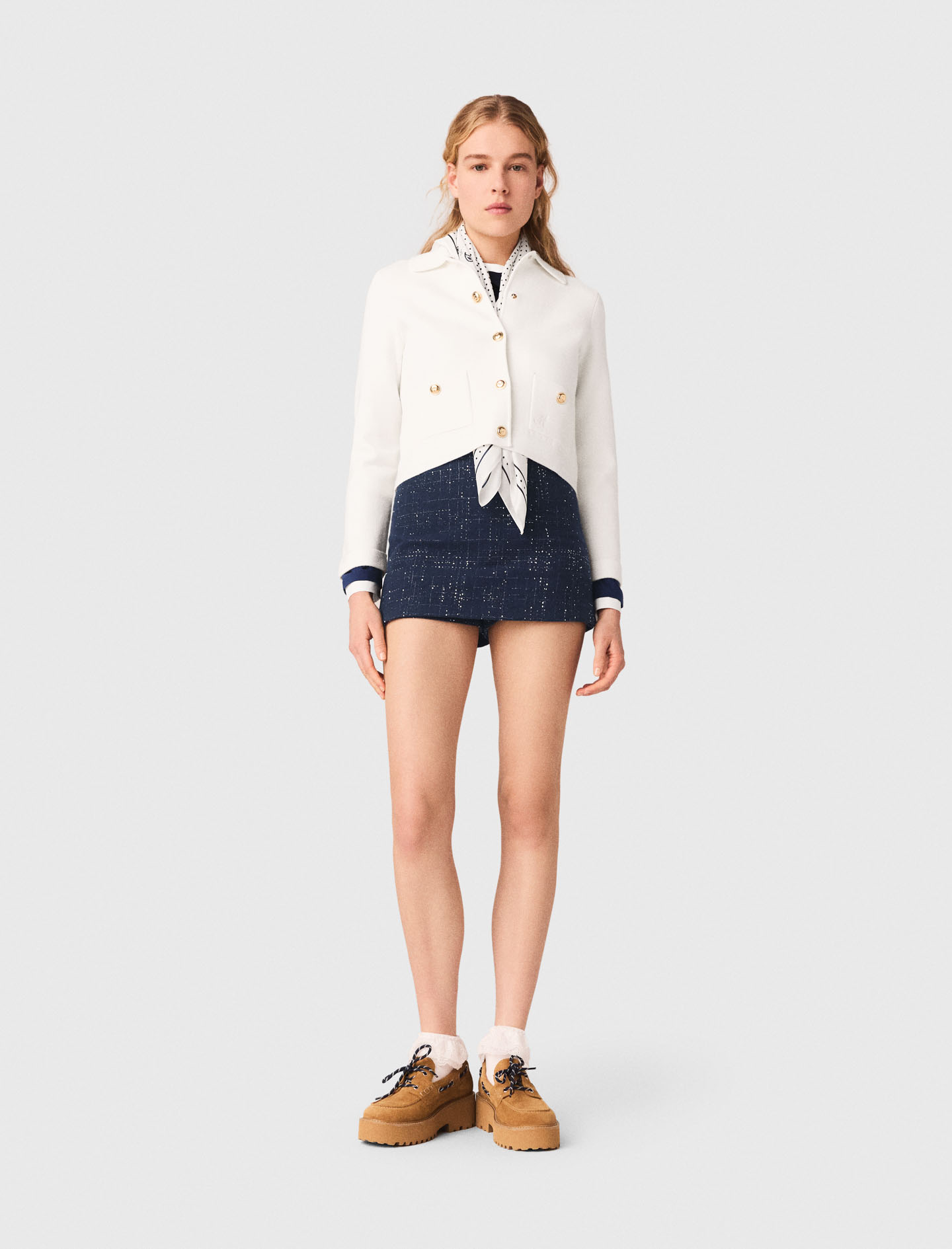 Short Trompe L'Œil - Bleu Marine - Taille 42 - Maje