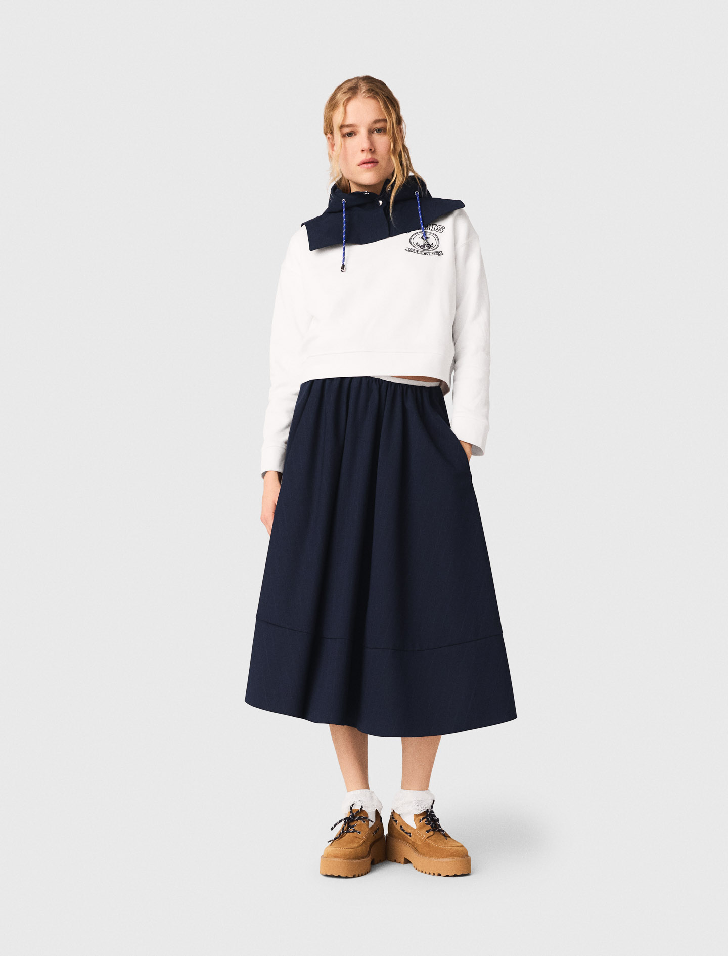 Sweatshirt À Imprimé Marin - Blanc - Taille 1 - Maje