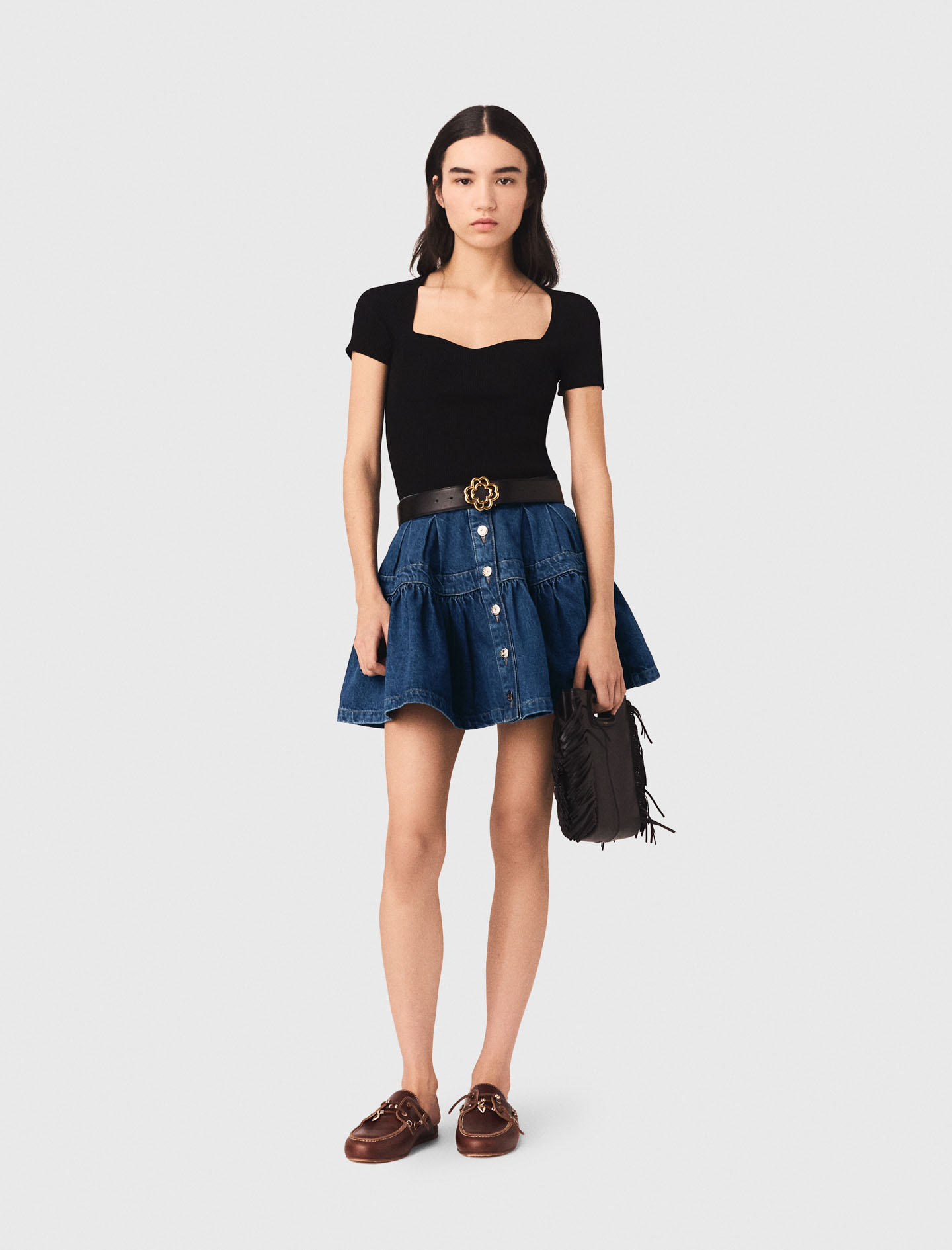 Top En Maille - Noir - Taille 1 - Maje
