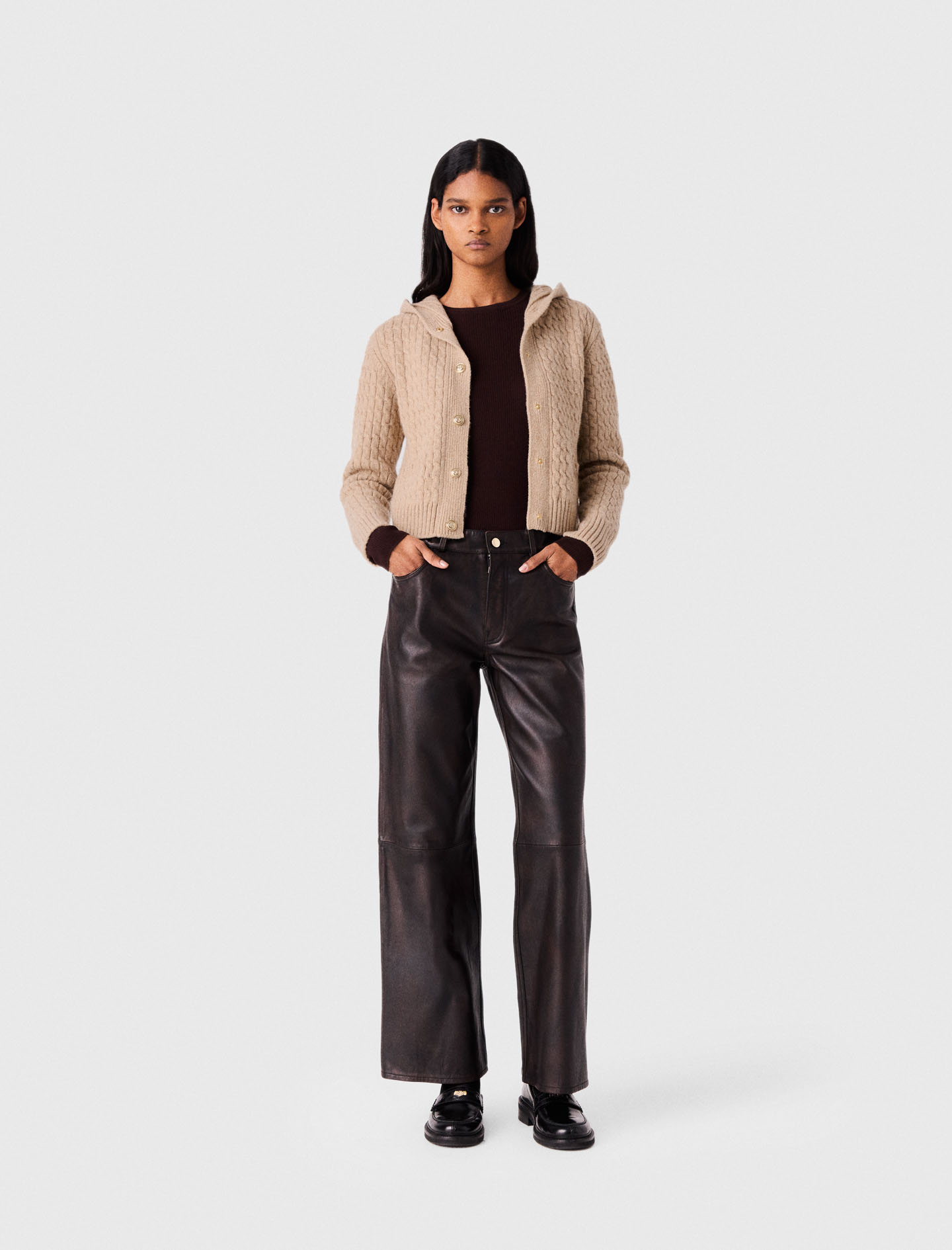 Cardigan Avec Capuche - Beige - Taille 0 - Maje