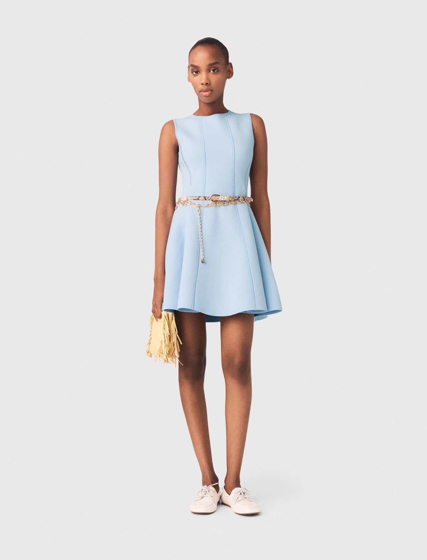 Robe Patineuse Avec Nœuds Bijoux - Bleu - Taille 42 - Maje