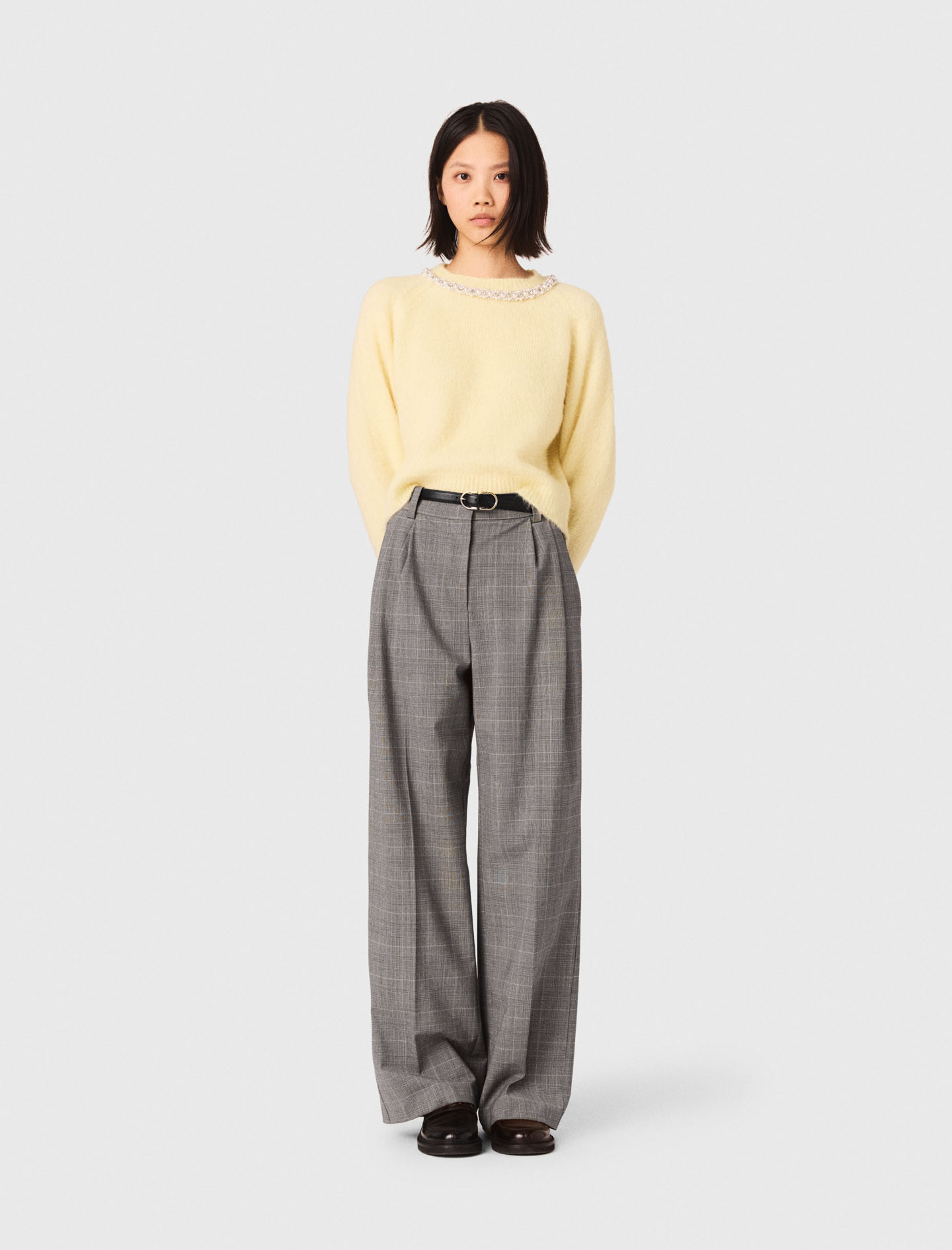 Pull À Col Bijou - Jaune - Taille 0 - Maje
