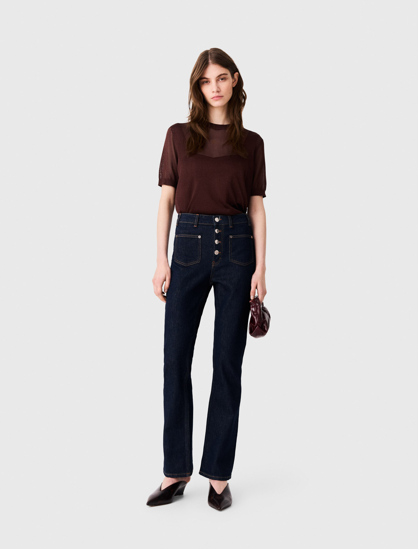 Jean Denim À Poches - Bleu - Taille 40 - Maje