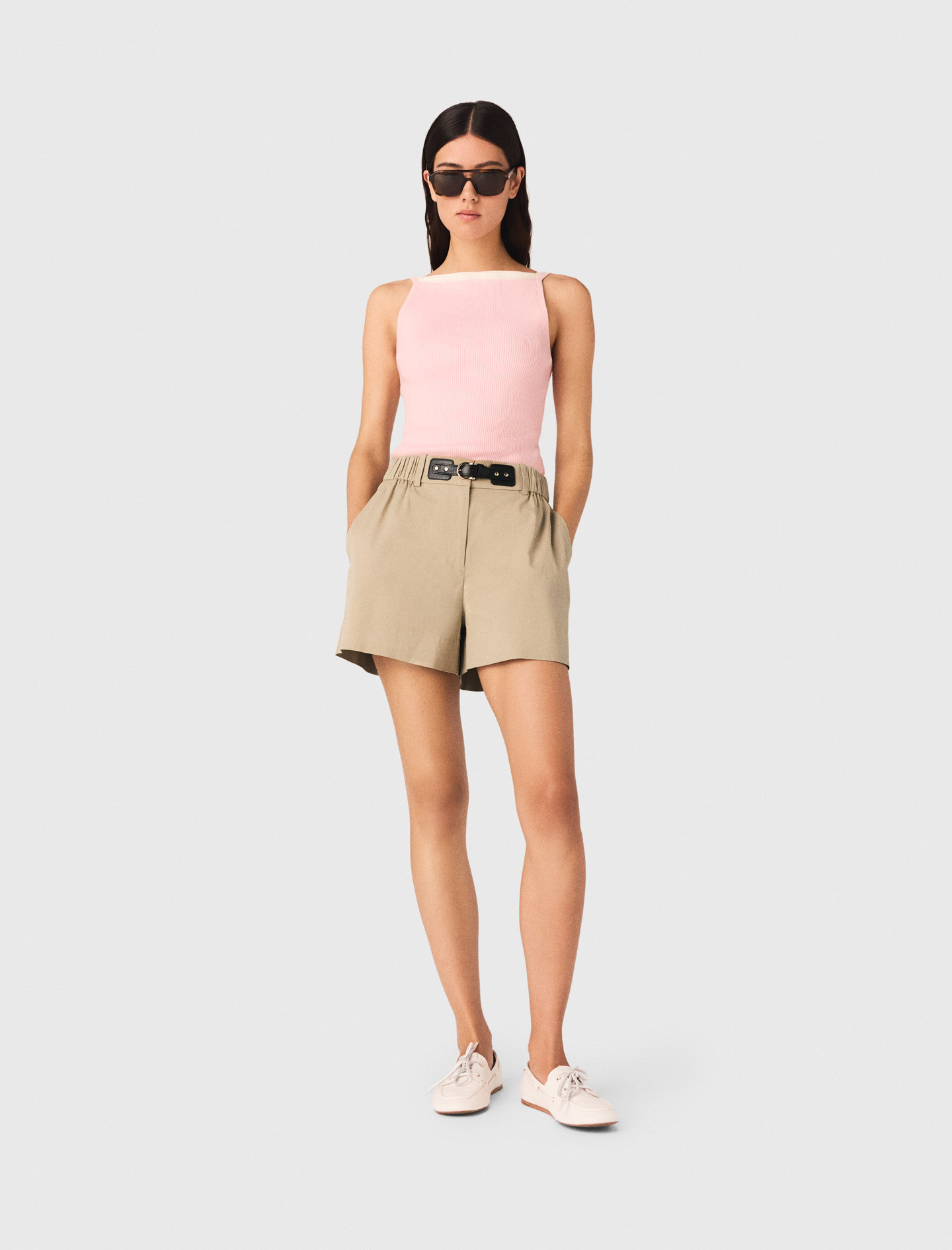 Top À Encolure Haute Droite - Rose - Taille 1 - Maje