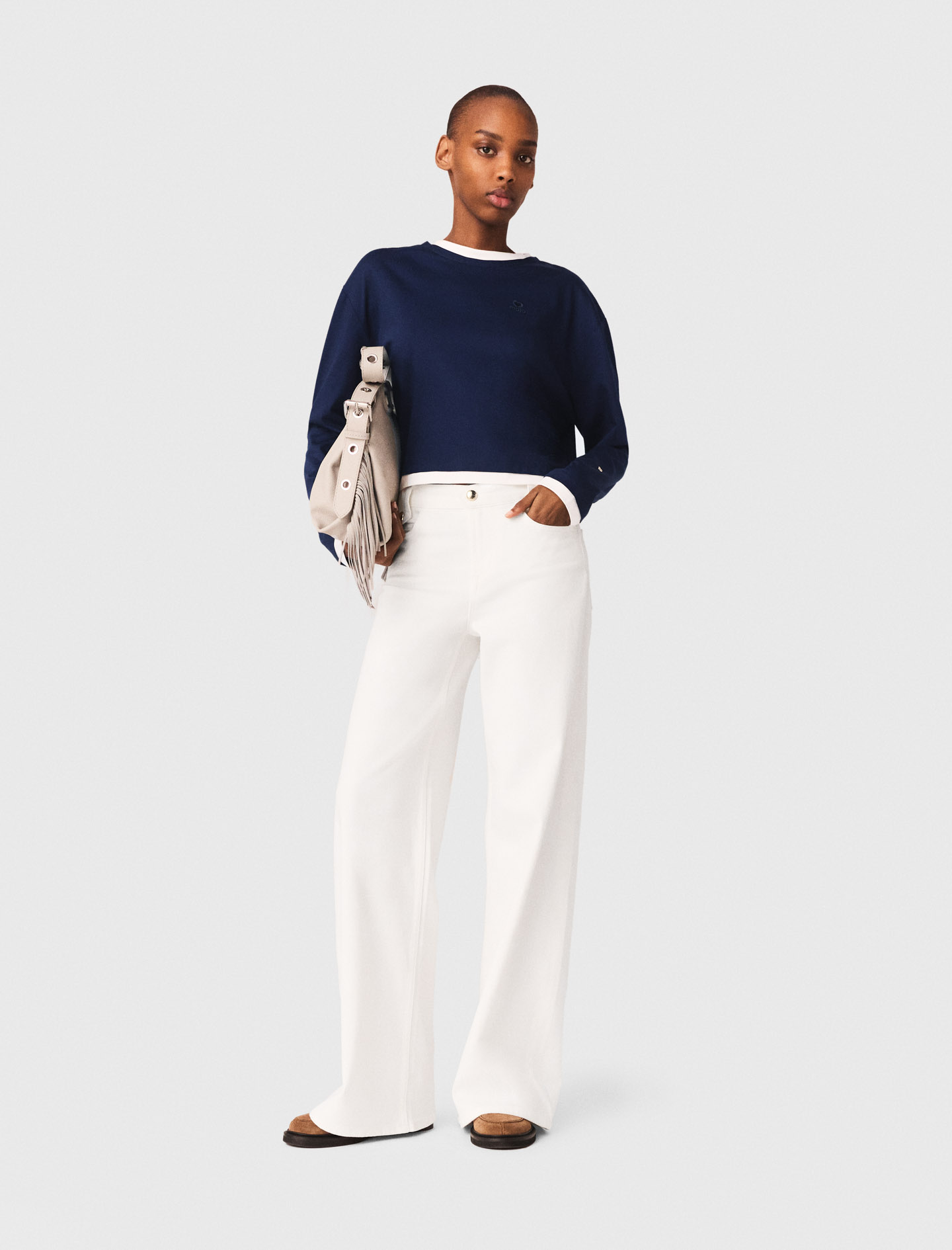 Jean Flare - Blanc - Taille 42 - Maje