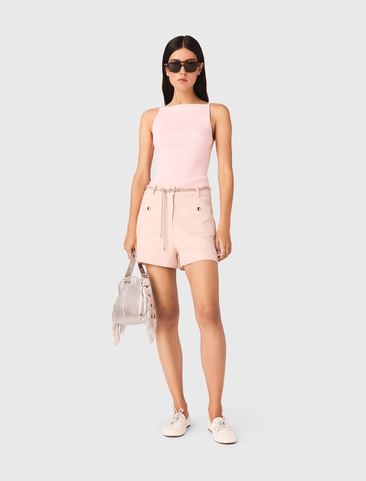 Short En Tweed - Rose - Taille 42 - Maje