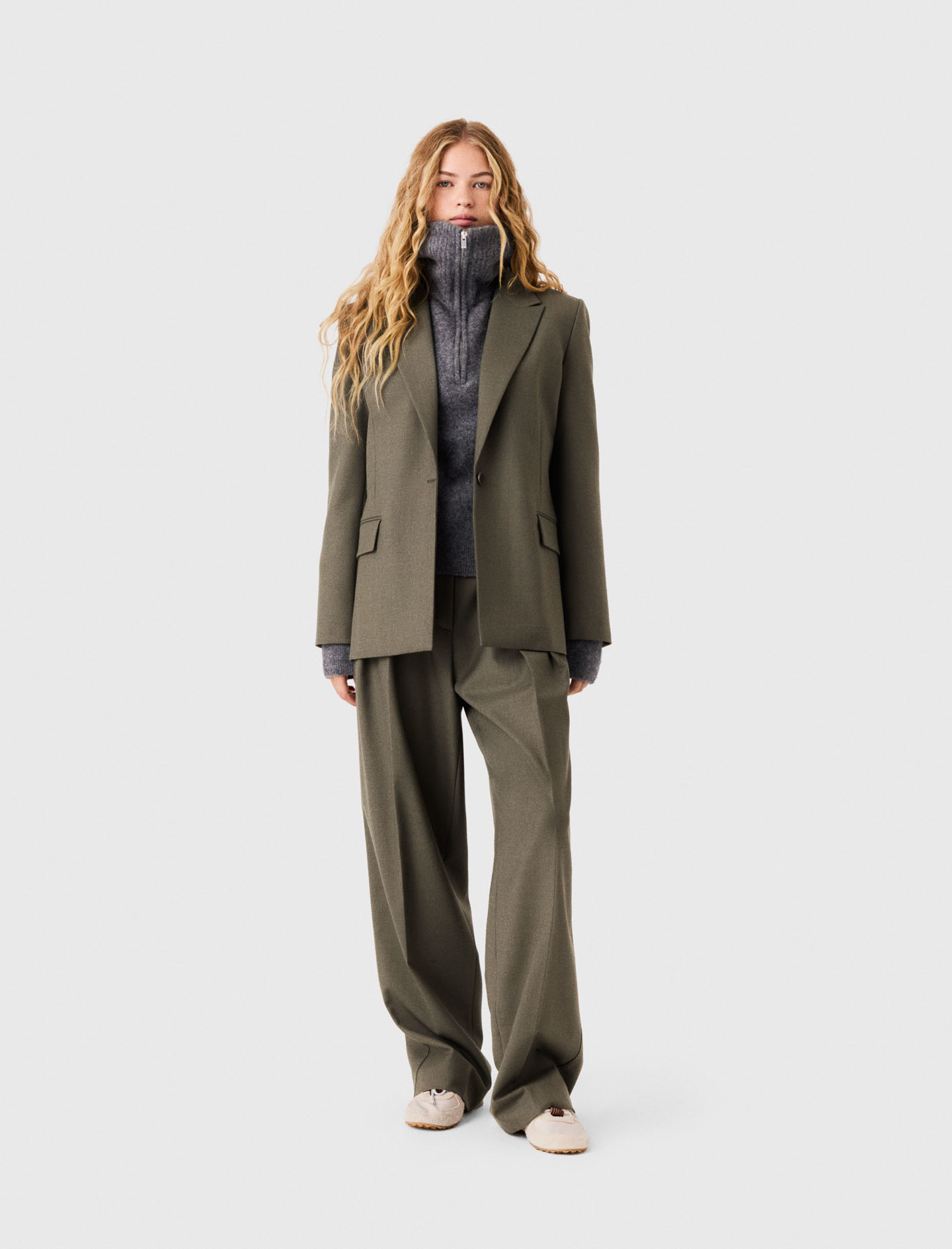 Veste Tailleur À Simple Boutonnage - Vert - Taille 42 - Maje