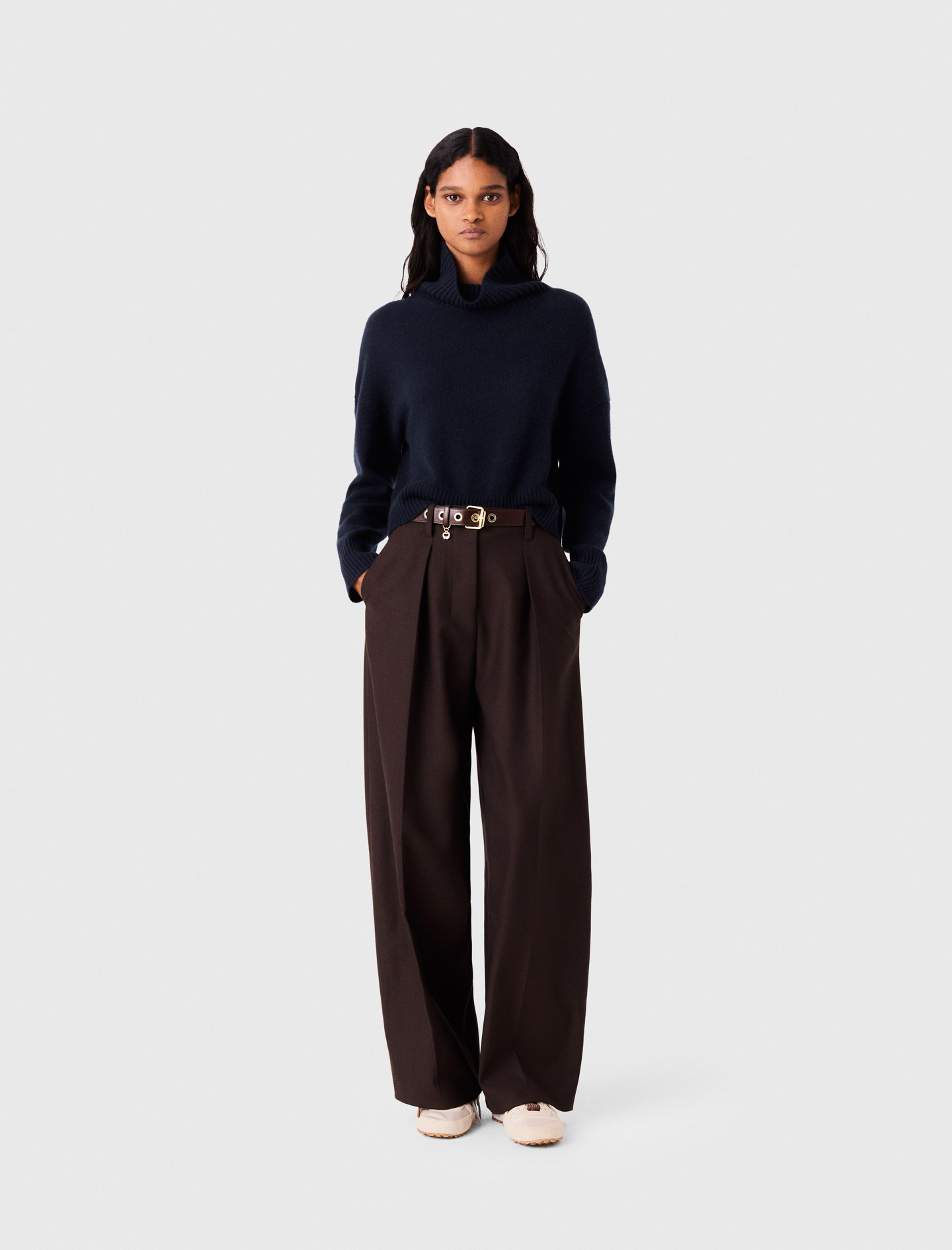 Pantalon De Tailleur Ballon - Marron - Taille 36 - Maje
