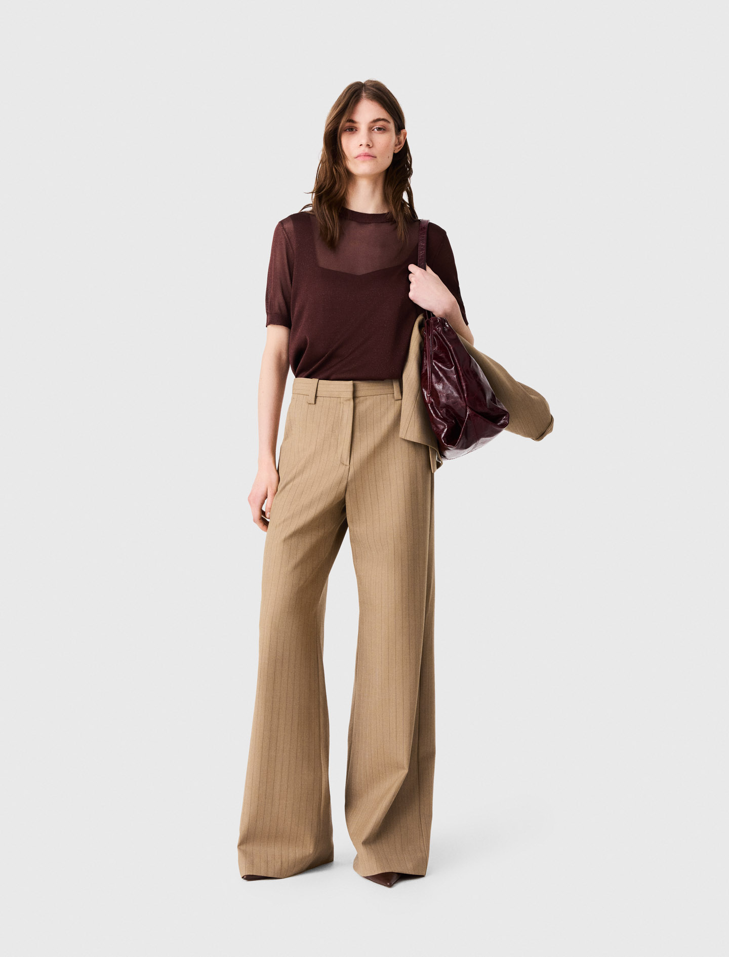 Pantalon De Tailleur - Beige - Taille 36 - Maje