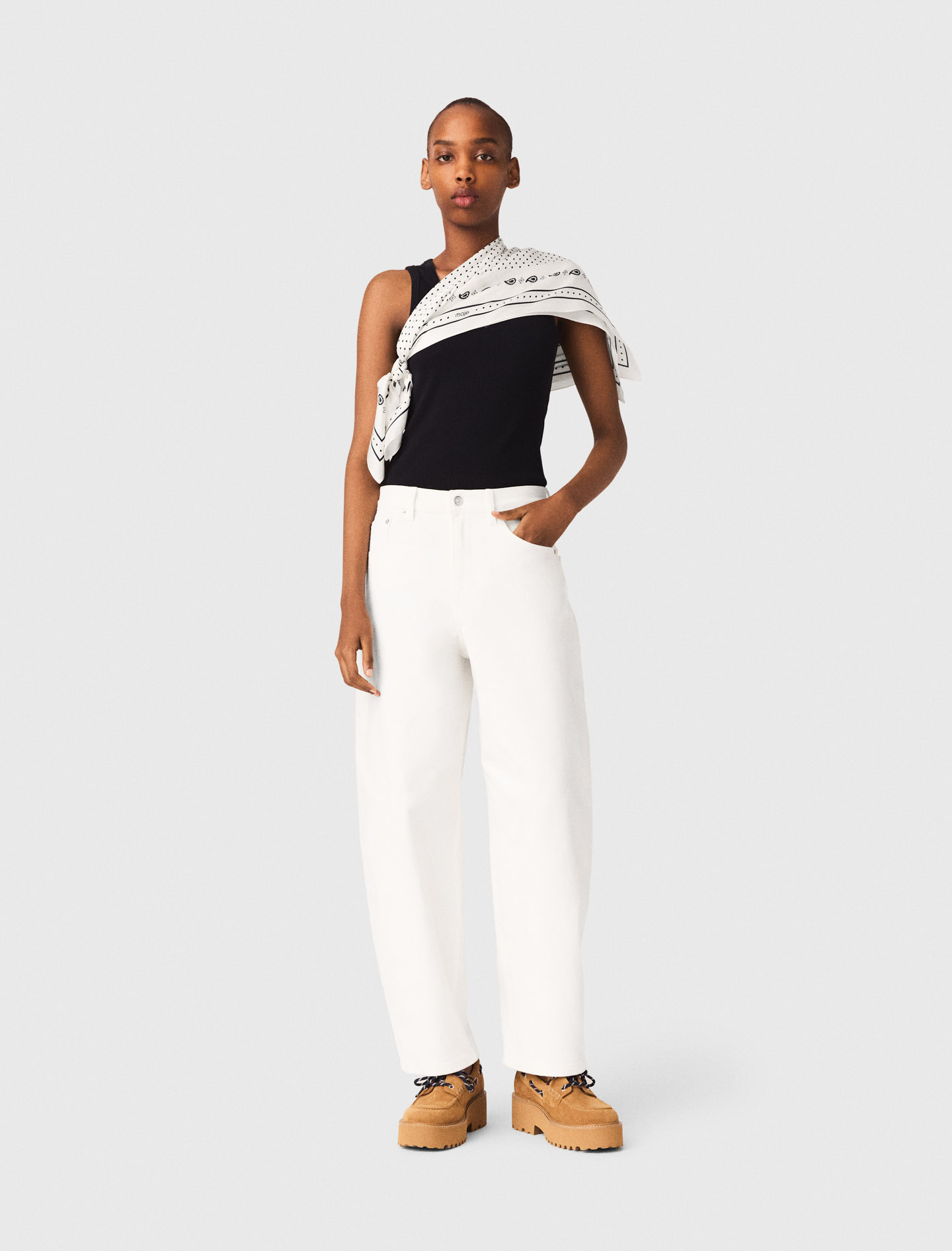 Jean Ballon - Blanc - Taille 38 - Maje